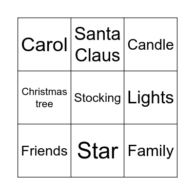 Christmas Bingo Card