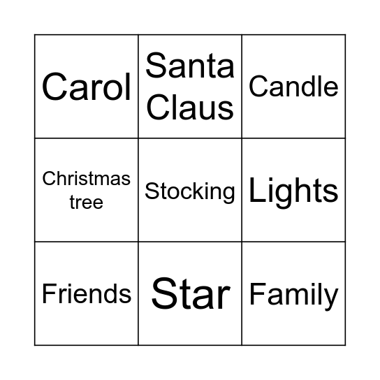 Christmas Bingo Card
