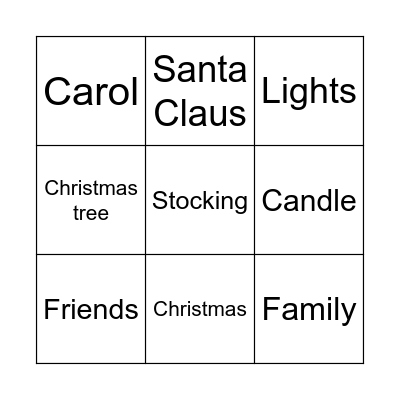 Christmas Bingo Card
