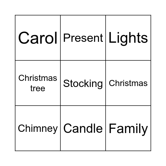Christmas Bingo Card