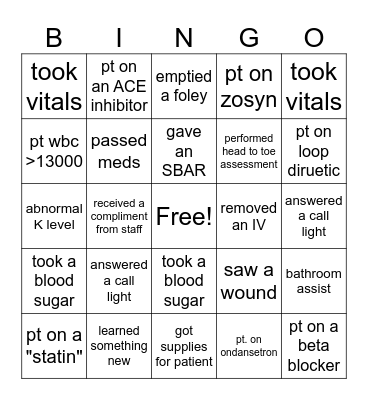 151 Final Clinical! Bingo Card