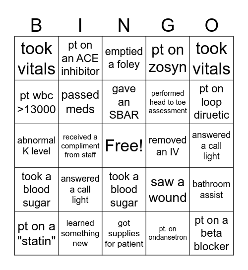 151 Final Clinical! Bingo Card