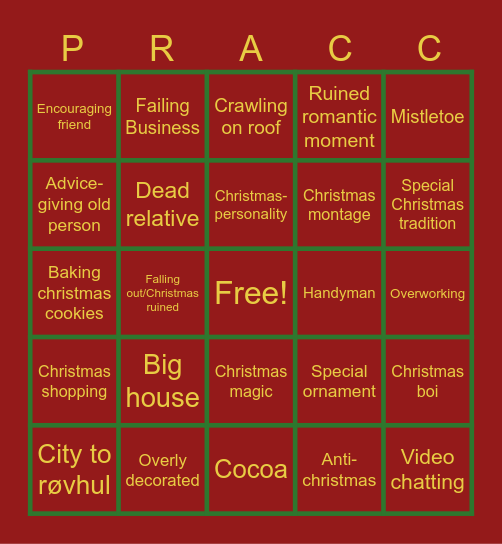 Chrims Bingo Card