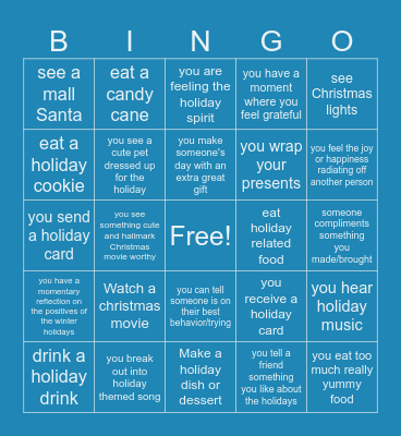 snowflakes glistening, silver linings shining...ing Bingo Card