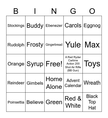 TRingo #49! Christmas Trivia! Bingo Card