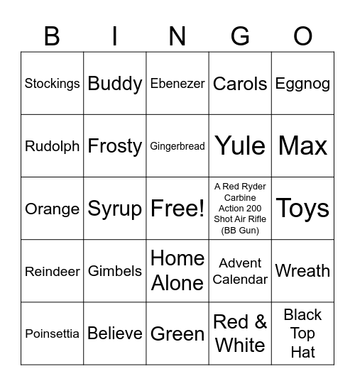 TRingo #49! Christmas Trivia! Bingo Card