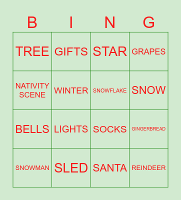 CHRISTMAS TIME! Bingo Card