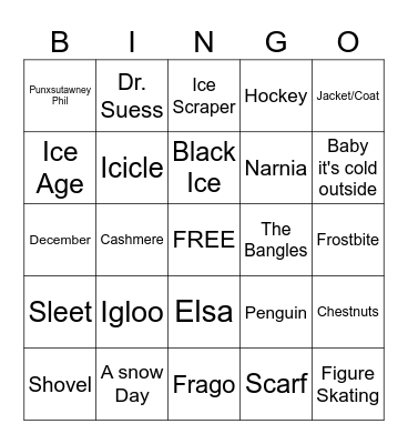 TRingo #50! Winter Words! Bingo Card