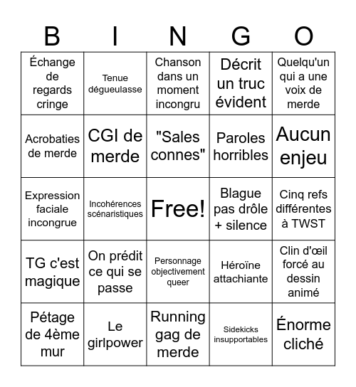 BINGO Blanche Neige Bingo Card