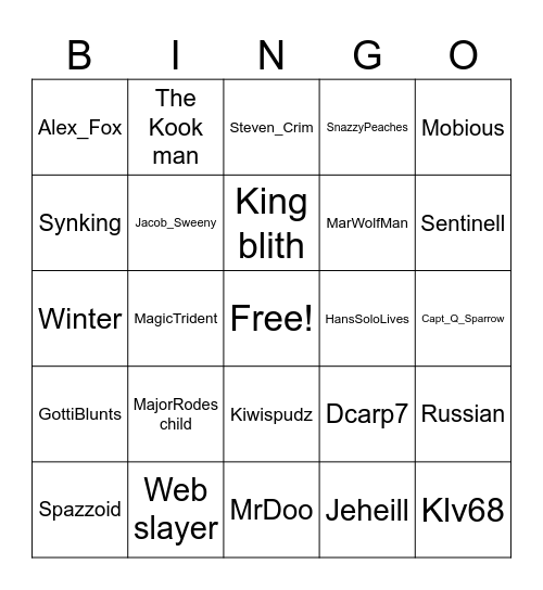 DST Resignation Bingo Card