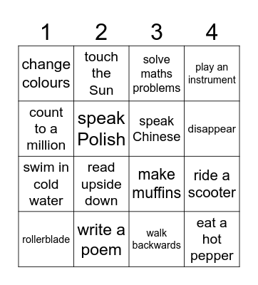 Can you...? Bingo Card