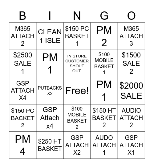 BEST BUY HOLIDAY BINGO Card