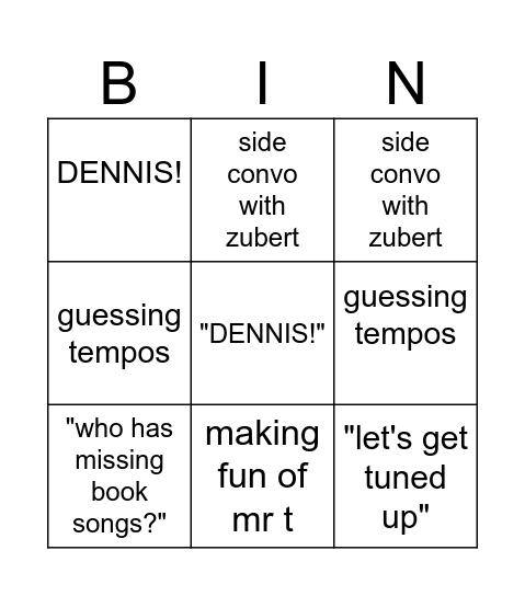 mr stanford bingo Card