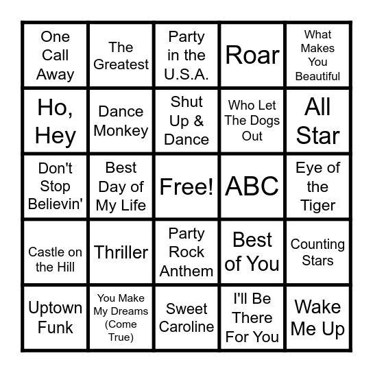 Singo Bingo Card