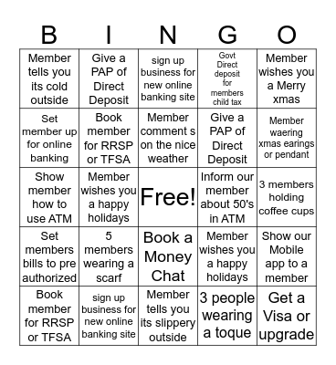 Christmas Bingo Card