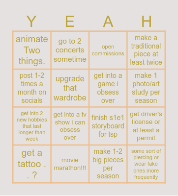 lucien's bingo 2026 Bingo Card