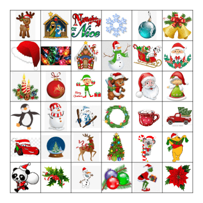Merry Christmas Bingo Card