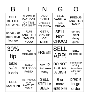 SERVER BINGO Card