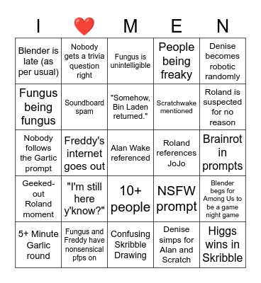 Dark Place Bingo Card