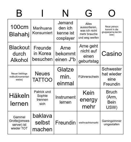 2026 Bingo Card
