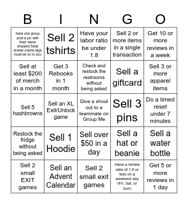 Mastermind Bingo Card