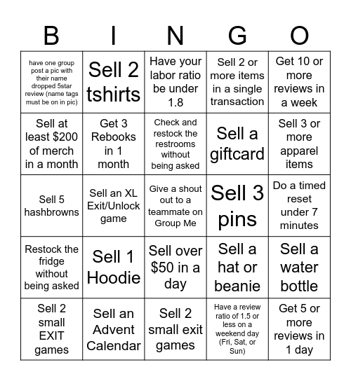 Mastermind Bingo Card