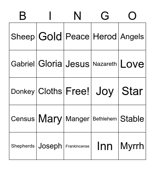 Christmas Bingo Card