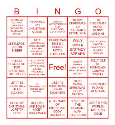 Collies Christmas Bingo Card