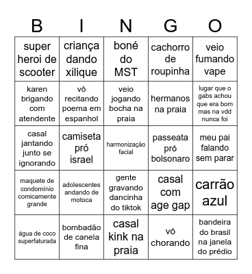 BBC (Bingo Balneário Camboriú) Bingo Card