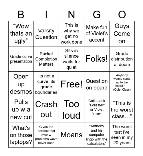 Mr. P HL-AA Bingo Card
