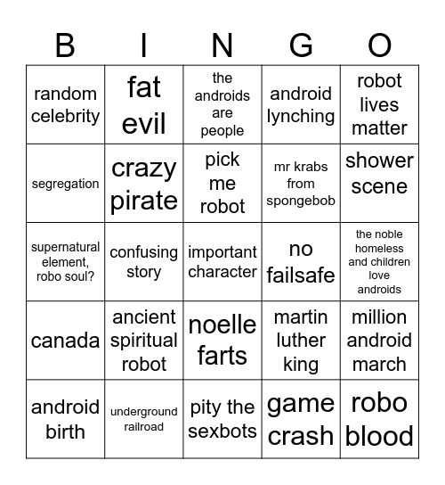 deettoet Bingo Card