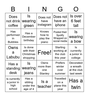 Find a Coworker Who... Bingo Card