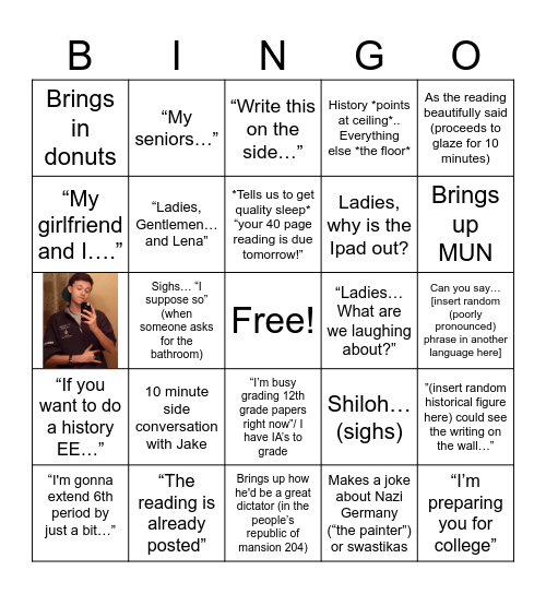 Mr. Meissner Bingo Card
