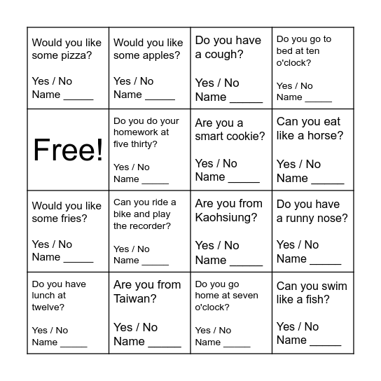 Bingo Card