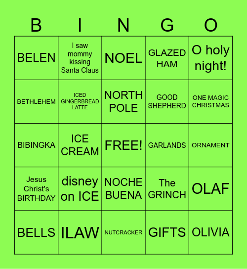 LA FAMILIA - CHRISTMAS PARTY 2025 Bingo Card