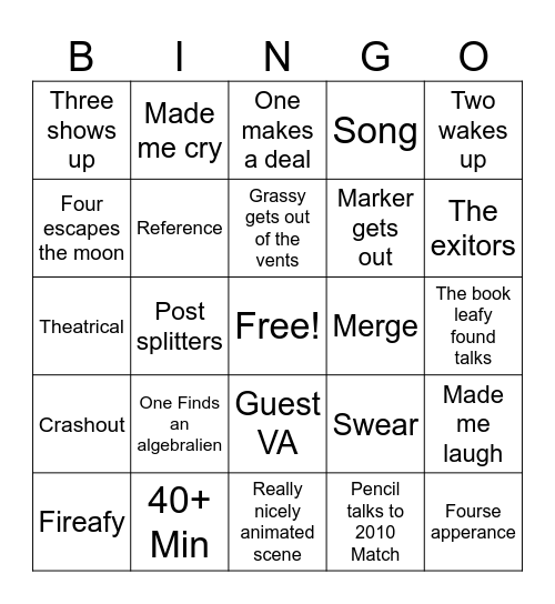 Tpot 21 Bingo Card