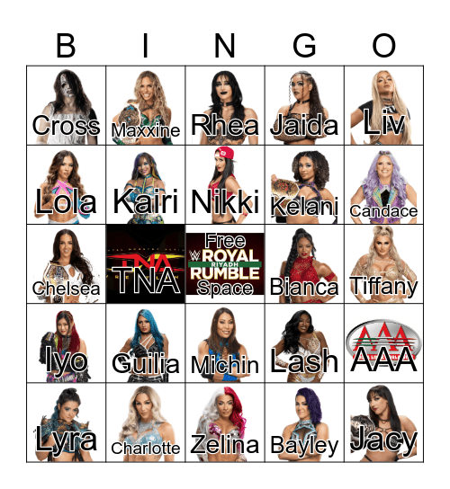 Women’s Royal Rumble 2026 Bingo Card