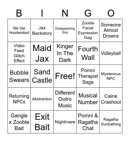 TADC EP 7 BIONGO Bingo Card