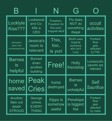 The Empty Grave Bingo Card