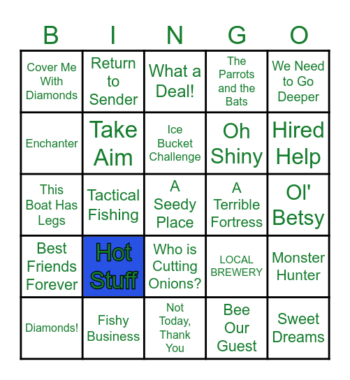 MINECRAFT ADVANCEMENT BINGO Card