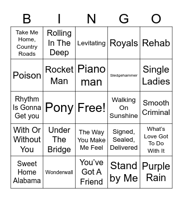 GRAMMY WINNERS (2) MUSIC Bingo Card