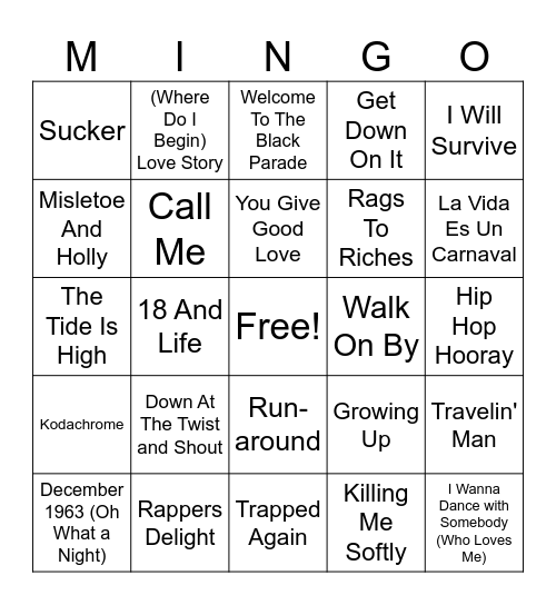 Play Something From Jersey Bingo Card