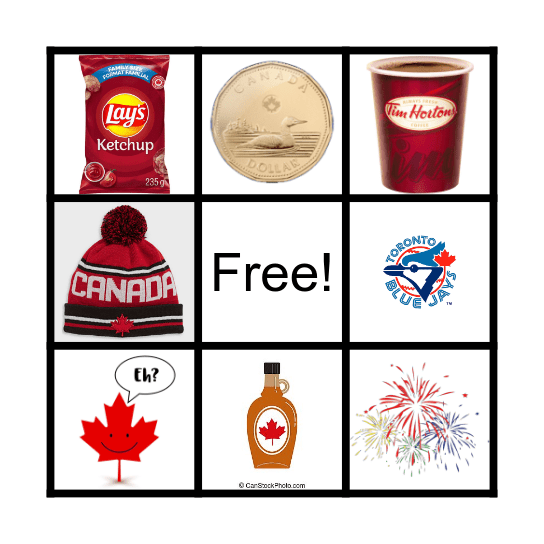 Canada Bingo Card