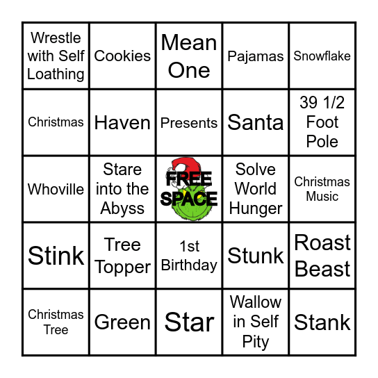 THE ONE WHO STOLE CHRISTMAS Bingo Card