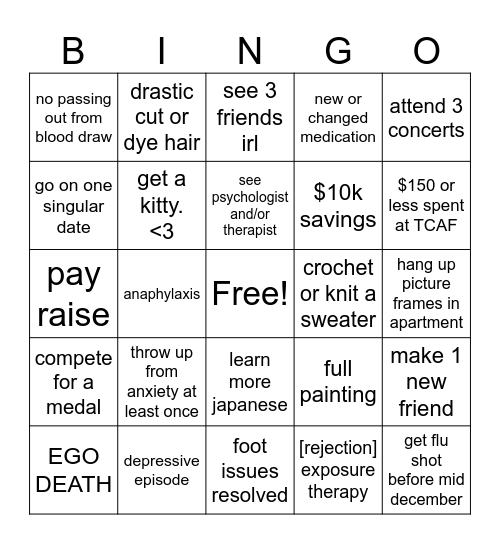 2026 bongo board Bingo Card