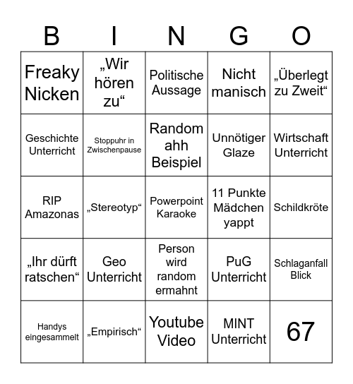 Börngo Bingo Card