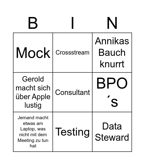Bullshit Bingo Card