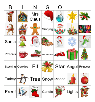 CCP Christmas Bingo Card