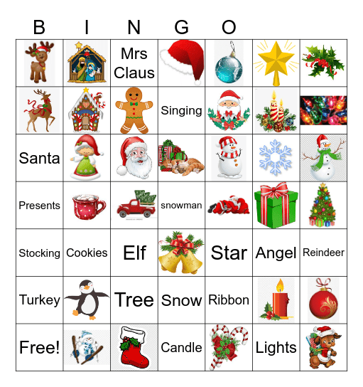 CCP Christmas Bingo Card