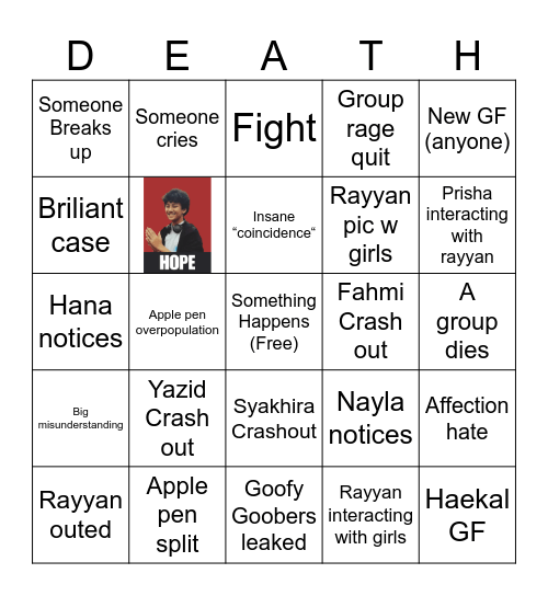 Apple Pen Pineapple Pen Doom Bingo Card
